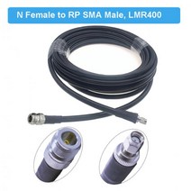RP-SMA 남성 N 여성 LMR400 케이블 50 옴 RF 동축 확장 점퍼 피그 테일 4G LTE 셀룰러 증폭기 전화 신호 부스터, N F to RP SMA M_30M