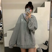 여학생 여중생 오버핏 오렌지 배색 기모 후드 집업 고등학생 여자 중학생 중딩 고딩