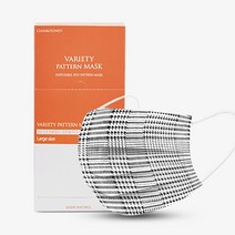 국내산 3중구조 MB필터 패션 마스크 패턴 마스크 30매 마스크, 1개, 하운드체크블랙