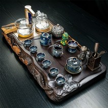 차판 퇴수기 다기세트 가정용 심플 흑단 원목 테두리 다반 티테이블 다도세트, A타입