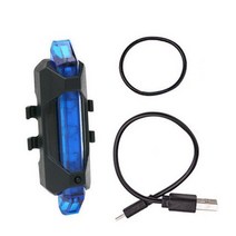 USB 충전식 자전거 미등 LED 다채로운 산악 후면 조명 사이클링 안전 경고 램프 방수, D03-Blue light