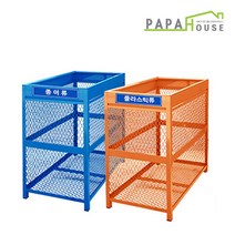 파파하우스 대용량 국산 실외용 철제분리수거함 500, 파랑