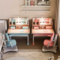 다기능 학습 책상세트 좌식책상 높이조절 주니어 전면, 우주비행사 책상+스펀지 쿠션 의자+조명