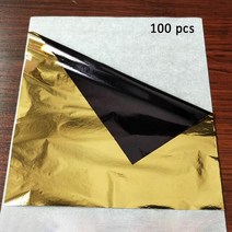 아트 크래프트 종이 모조 골드 실버 구리 잎 시트 14x14cm 금박 DIY 공예 장식용 호일 100 개, [18] black gold