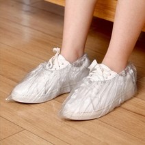 [다이소비닐덧신] L2G 신발 방수 커버 100족 비올때 일회용 비닐 덧신 비오는날 고급 레인 슈즈 발 덮개, 화이트 (100족)