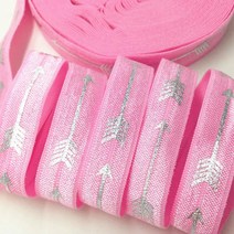 크기 5/8 인치 15mm 화살표 금박 인쇄 접는 탄성 FOE 스판덱스 머리띠 DIY 봉제 장식, GS179, 10야드 스트레칭