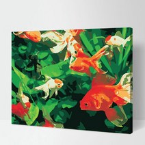DIY 명화 그리기 유화 인물 고흐 동물 해바라기 그림그리기 세트, 05_동물-A047  복을 주는 금붕어