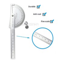 각도자 1Pc 각도 눈금자 180 금속 파인더 스테인레스 스틸 목공 도구 회전 측정, 한개옵션0