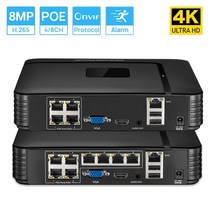 원격 액세스 얼굴 인식 POE 비디오 레코더 IP 보안 시스템 4k 8MP 울트라 HD NVR 4CH 8CH, 01 1t_01 4CH_01 미국 플러그