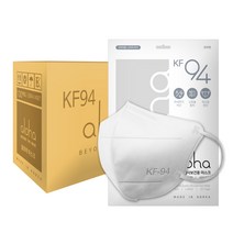 KF94 알로하 새부리형 방역 마스크- 대형 화이트/블랙 100매입, KF94 알로하 화이트- 대형 100매입