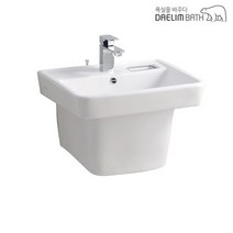 CL-355D/CL355D/세면기/일체형세면대/비누대세면기/대림바스/대림세면기/원홀/부속일체/부속포함, 수동, P자트랩 (벽배수), 대림정품폽업/트랩