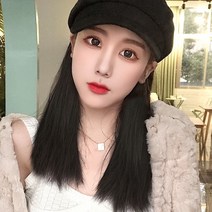 가발 모자 연예인 단발 머리 긴 짧은 S컬 펌 숏단발 컷 볼륨매직 드라이 컬러헤어피스, 상세이페이지 참고, 다크 브라운 (착탈식)