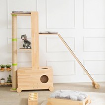 안전모서리 화장실겸용 고양이놀이터 냐옹이클라이밍 펫타워, 1개