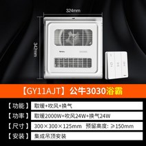 스마트온풍기 욕실천장온풍기 화장실온풍기 벽걸이 욕조 난방등 화장실 가정용 온풍기 히터, 욕조 Y11