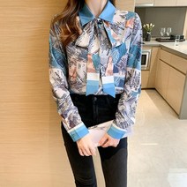 왕리본 블라우스 여성 리본 셔츠 7