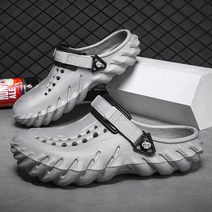 빅 사이즈 2022 여름 남성 샌들 가벼운 EVA 캐주얼 신발 구멍 클로그 연인 홈 가든, dark gray+44