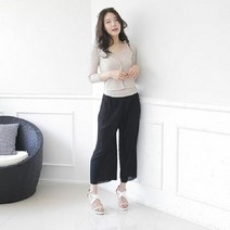 편안한 허리밴딩 주름 통바지