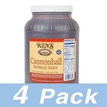Kens Foods 1갤런 캐논볼 바베큐 소스 3790Ml 4개