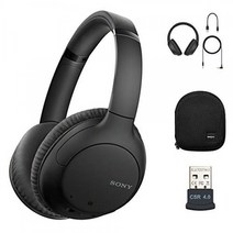 Sony WHCH710N 무선 Bluetooth 잡음 제거 Over-The-Ear 헤드폰 (검정색) Knox Gear 보호용 헤드폰 케이스 및