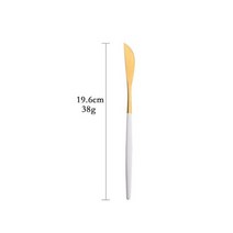 빈티지그릇 디저트 식기류 화이트 골드 스테인레스 스틸 칼 붙이 세트 식기 주방 저녁 식사 포크 아이스 스푼 플랫웨어, 1Pc Dessert Knife, 1Pc Dessert Knife