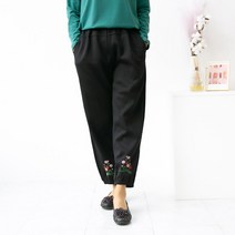 엄마옷마미소 기모밑단자수바지 고무줄바지 항아리바지 엄마바지 기모바지 꽃자수 엄마옷 겨울바지 할머니바지 요양원바지 촌캉스룩 누빔 시골햘매 김장 방한