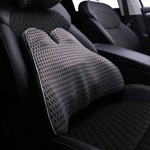 메모리폼 메쉬 차량용 등쿠션 등받이 차량용 자동차 의자 승용차 차량, 다크그레이 목쿠션, 1개