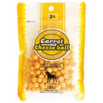 바우와우 애견용 볼간식 100g, 치즈 + 당근 혼합맛, 2개