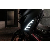 21-23 야마하 NMAX125 카본 윙카 커버 프론트 LED 케이스, 프론트 LED 커버, White - 화이트