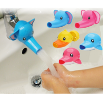 유아 물튀김 방지 수도꼭지 아기 세면대 코끼리 오리 연장 연결 탭 어린이 욕실수전 에디슨, 3. 오리 옐로우