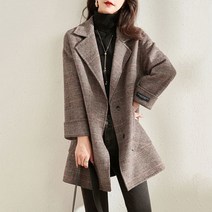 가을겨울신상 시크한 체크무늬의 남성캐주얼한 양면코트패션 fengyi