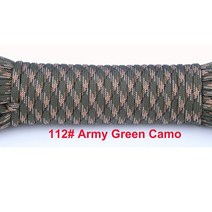 YoouPara 250 색상 Paracord 550 로프 유형 III 7 스탠드 100FT 50FT Paracord 코드 로프 생존 키트 도매, 100피트, 아미 그린 카모 112