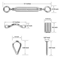 턴버클 목재 기둥용 스틸 케이블 난간 키트 턱 스웨이지 포크 턴버클이 있는 DIY 25 팩, 한개옵션0