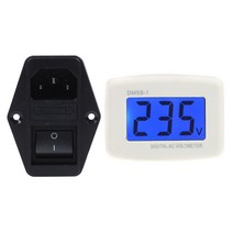2 PC 액세서리 : 1 개 솔더 러그 터미널 IEC 320 C14 EMI 필터 및 1 개 DM 55-1 LCD 디지털 전압계 미국 플러그, 하나, 여러 가지 빛깔의