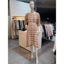 온앤온 A라인 훌 체크 린넨 원피스 NW0AO603