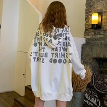 루즈핏 후드티 OVERSIZE 후드맨투맨 여성 봄가을 와이드 키치한 BF 얇은 유행 CEC 코트 3206529490