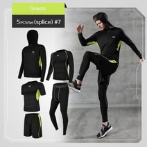 트랙슈트 5 Pcs/Set 체육관 피트니스 압축 스포츠 슈트 복장 달리기 조깅 스포츠 의류 연습 운동용 타이츠