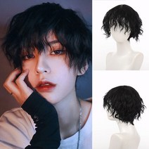 남성 엠자가발 남자커트가발 m자커버 정수리 앞머리 부분가발 WEILAI 남자 합성 가발 짧은 갈색 머리, 한개옵션1, 17 AK06-2