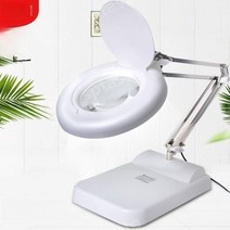 조명 확대경 작업용 돋보기 탁상용 접이식 LED 스탠드 수리, free, 백색유리10배(스테인리스브라켓)