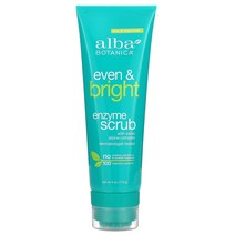 Alba Botanica 이븐 앤 브라이트 스위스 알파인 복합체 함유 효소 스크럽 113g(4oz)