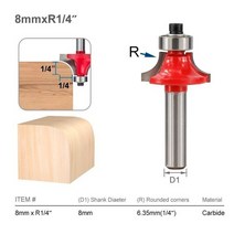 트리머 목공 라운딩 라우터 커터 코너 커터 도구 텅스텐 카바이드 밀링 용 베어링이있는 비트 위에 라운더 모서리컷팅기코너재단기 모서리컷팅기, 8x6.35mm