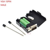 D-SUB 케이블2M D-SUB 케이블 1PCS VGA VGA15 DB15 15PIN 3 행 남성 플러그 커넥터 블랙 쉘 D-SUB 와이어 케이블 무료 솔더 diy와 스크류 터미, 단일옵션