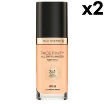 맥스팩터 페이스 피니티 파운데이션 33 크리스탈 베이지 30ml 2팩 MAX FACTOR Face Finity, 1개, 기본