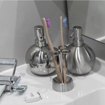 덜튼 스텐레스 칫솔꽂이 칫솔거치대 칫솔걸이 스텐칫솔꽂이 홀더 플라워 빈티지, 유광, 1개