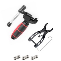미니 산악 자전거 빠른 제거 장착 클램프 체인 링크 도구 수리 펜치 액세서리, 04 Red Handle Set 2