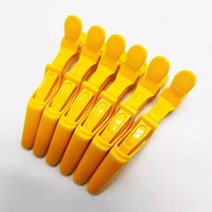 6 개몫 플라스틱 헤어 클립 미용 클램프 발톱 섹션 악어 클립 살롱 스타일링 헤어 액세서리에 대 한 그립 이발사, 협력사, 6개 노란색