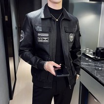 모터사이클자켓 바이크자켓 레이싱 가죽 자켓 할리 미국 복고풍 승마 오토바이 정장 남성 오토바이 슬림핏 가을 겨울 새로운 재킷 코트 빅사이즈, 검은색, 5xl