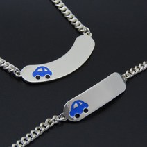 미아방지목걸이 미아방지팔찌 실버 스틱 자동차 아기목걸이 아기팔찌 백일선물 돌선물 조카선물 은제품 미아방지, 목걸이 팔찌세트, 팔찌만 앞면추가