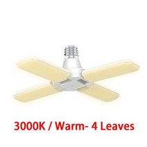 LED 차고 빛 E27 85-265V 가정 천장 램프 3 4 잎 각 조정 가능한 찬 온난 한 백색 3000-6500K, 3000K Warm 2, CHINA