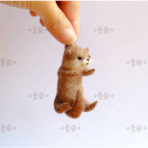 SheffleyDIY 양모펠트 꼬집어 들여올려진 동물 모음 니들펠트 키트 패키지 세트, 족제비