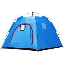 누빔텐트 바람 방풍 빙판 겨울 빙어 얼음 낚시 텐트, 블루+기프트팩+방습매트(증가)